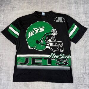 New York Jets Shirt Mens XL Black Vintage 1994 Jersey Style Salem Sportswear NFL